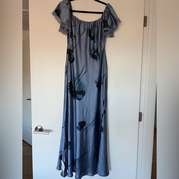 ASOS bardot midi dress with lace inserts in floral print - Picture 5 of 6